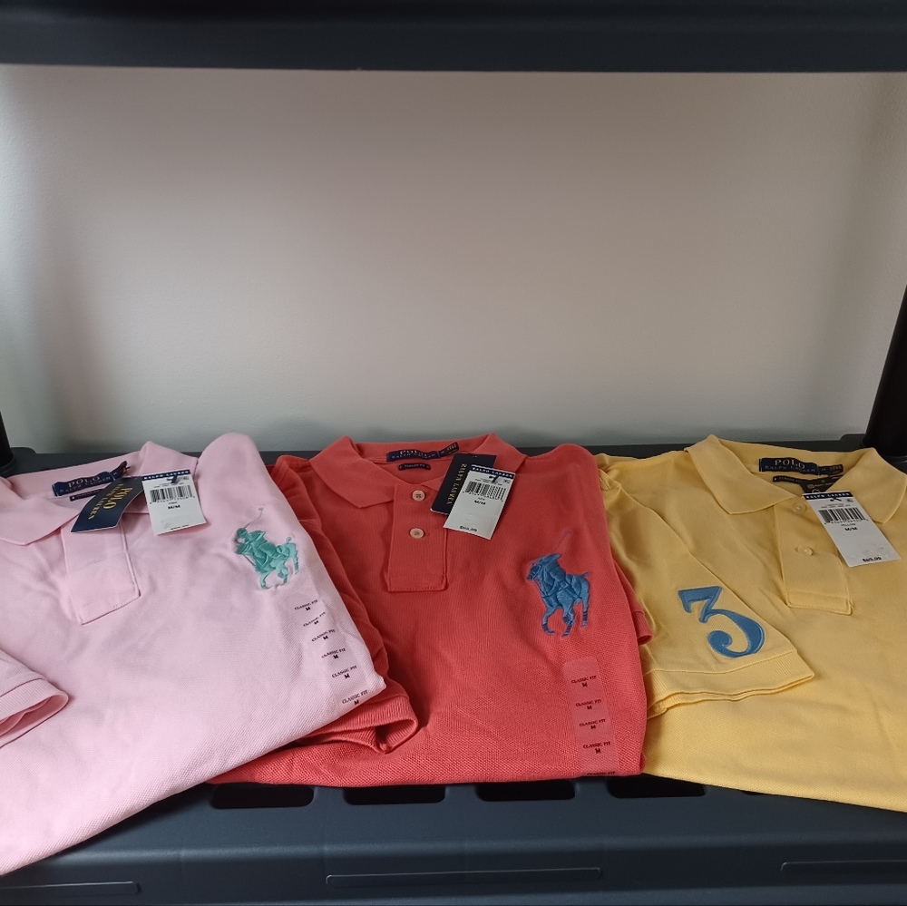 Polo Ralph Lauren (Lot of 3) Big Pony Tops. Brand New. Mens Size: M, L, XL.